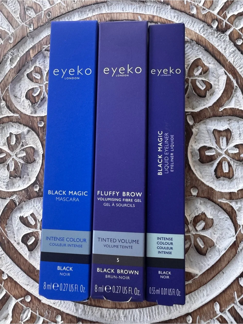 Eyeko Bundle! Mascara, Liquid Eye Liner and Fluffy Brow. FULL size products. NIB